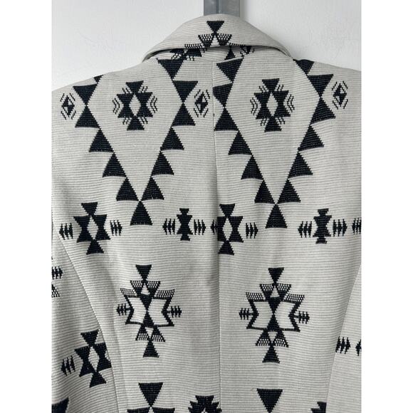 People Like Frank Anthropologie Cardigan Womens 4 Black Gray Print Pockets A25 - Picture 5 of 7